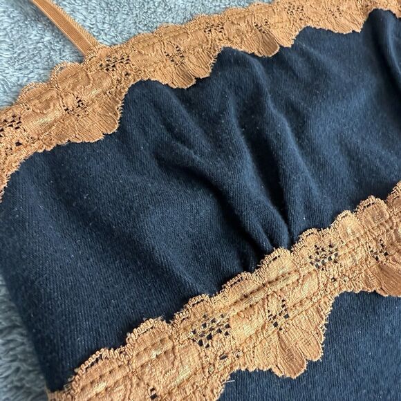 Vintage Y2K Moa Moa Lace Accent Tank Top Women Size Medium‎ Stretch Made in USA - Picture 6 of 12